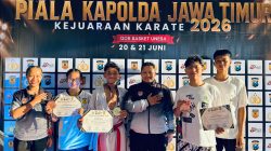 Sambut Hari Bhayangkara ke-80, Atlet Karate Polresta Banyuwangi Borong Medali di Kapolda Jatim Cup 202