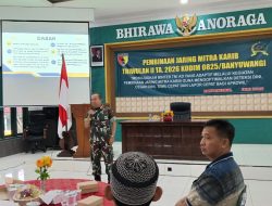 Perkuat Deteksi Dini, Kodim 0825/Banyuwangi Libatkan Mitra Karib untuk Antisipasi Potensi Gangguan Wilayah